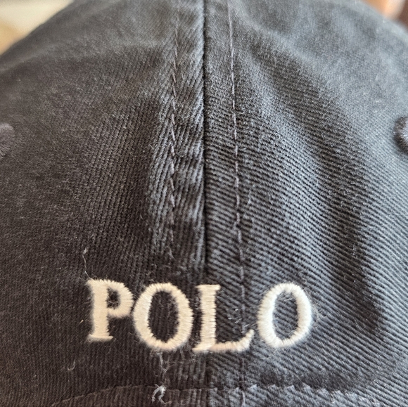 Polo Ralph Lauren 100% Cotton Baseball Cap Black Minimalist Adjustable Dad Hat - Picture 8 of 10